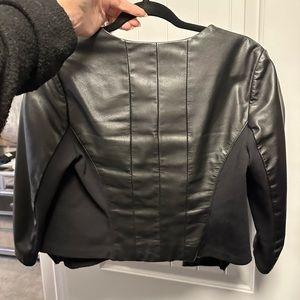 Iris cropped leather jacket